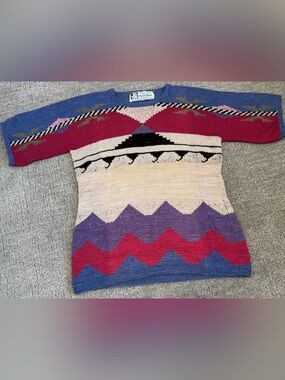VTG Manos Del Uruguay Handknit Virgin Wool Southwestern Sweater M